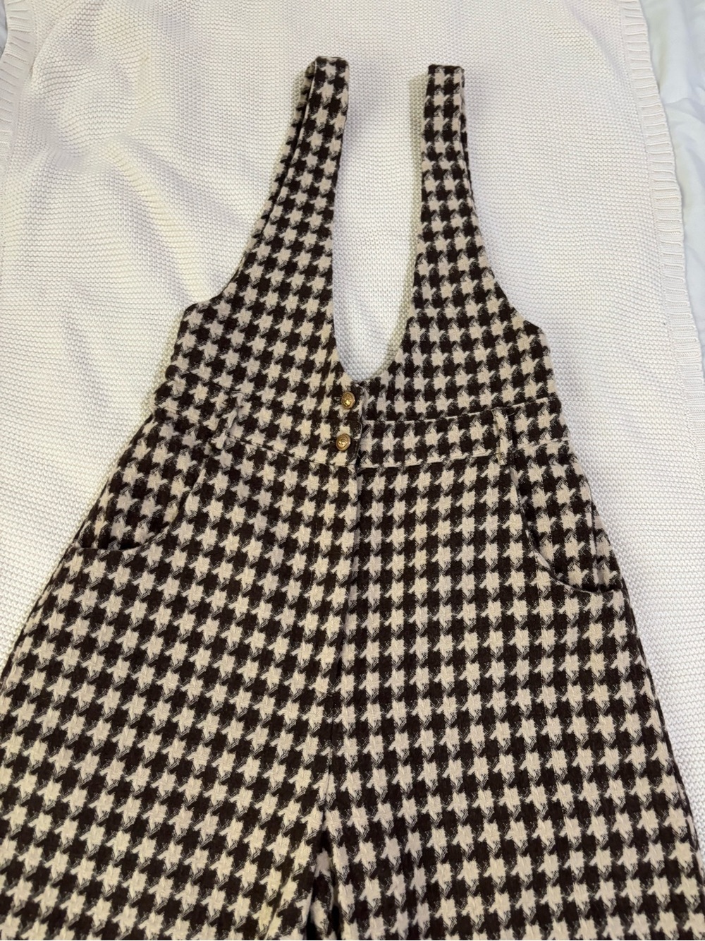 Storia Black and Cream Houndstooth Pinafore